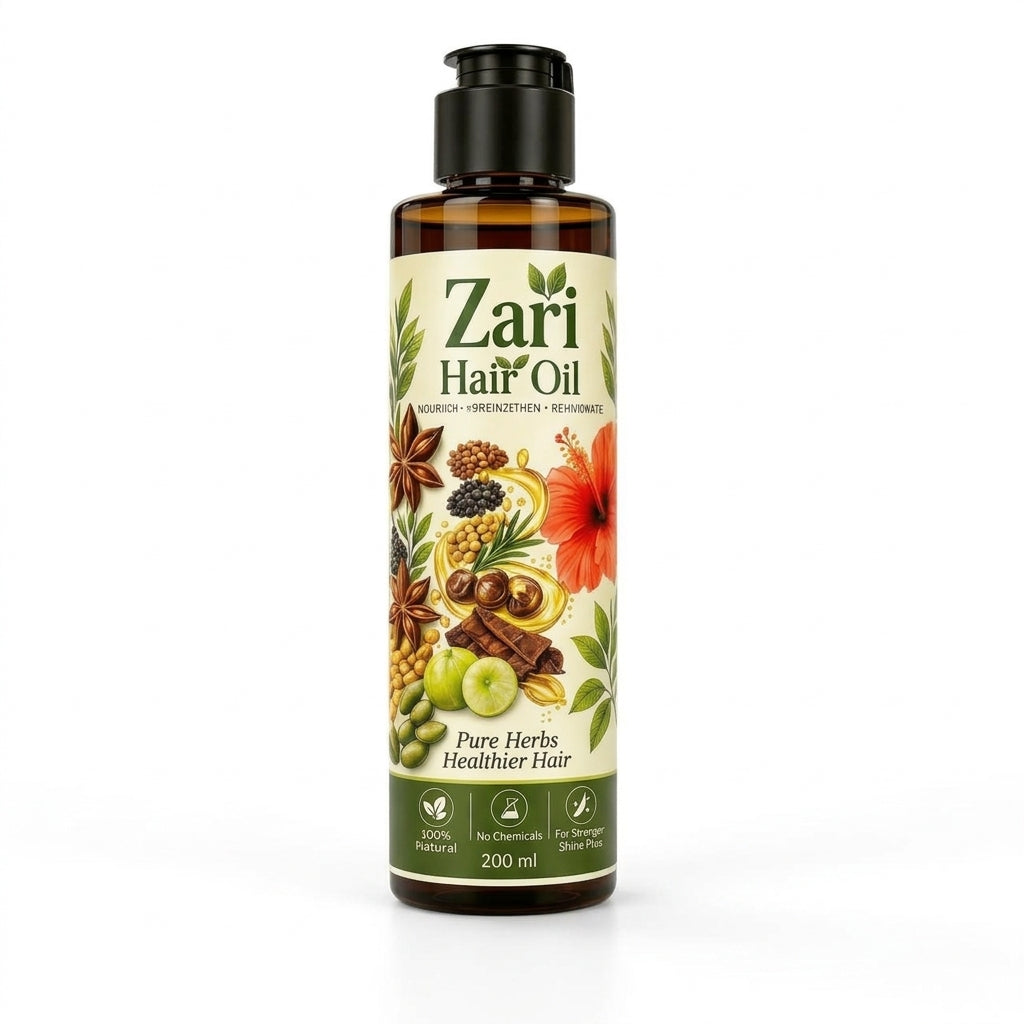 Zari Hair Oil 100ml bottle on white background